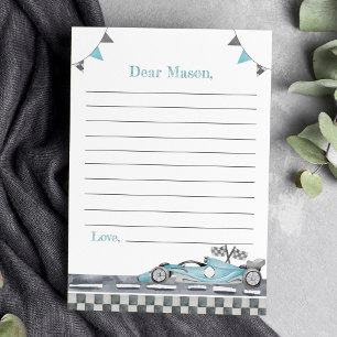 Racing Party Time Capsule Note Message Card