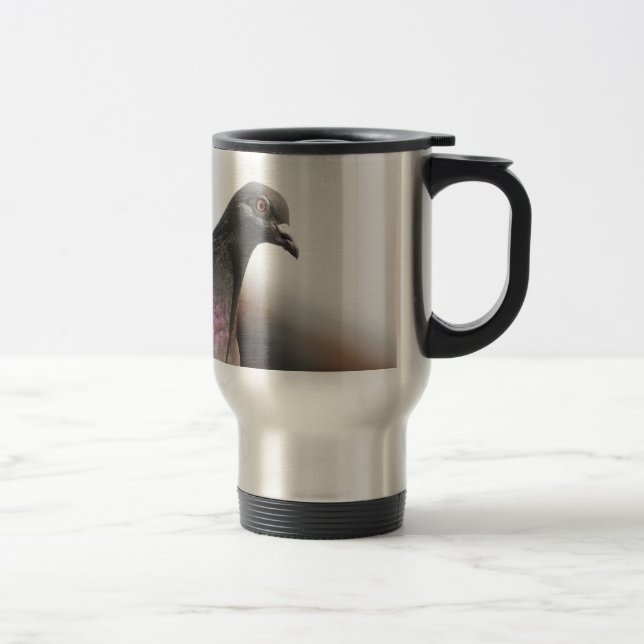 Racing pigeon travel mug (Right)