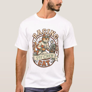 Racing Pit Crew Cat Racing Pit Crew Cat Vintage Ve T-Shirt