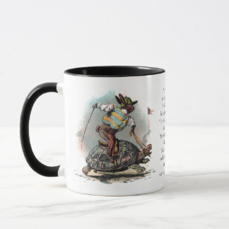 Racing Rabbit Riding Tortoise Mug