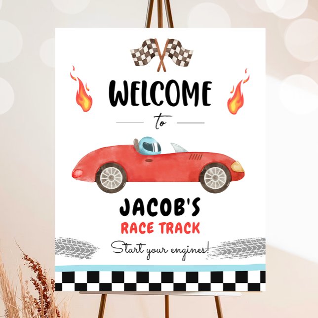 Racing Race Car Two Fast Curious Boy Welcome Poste Poster (Creator Uploaded)