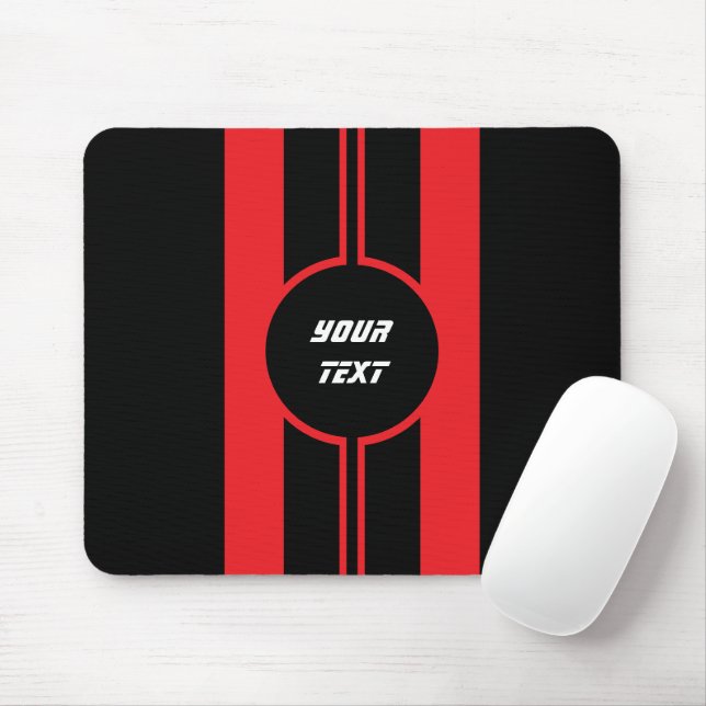 Racing Red Double Stripes Sports Custom Mouse Pad (With Mouse)