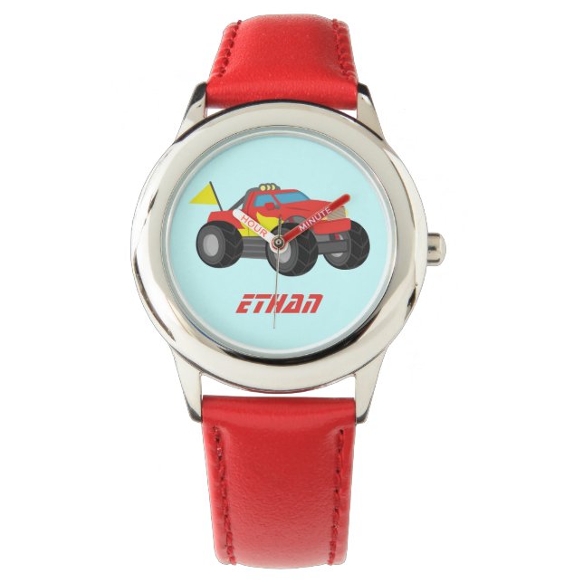 Racing Red Monster Truck, for Boys Watch (Front)