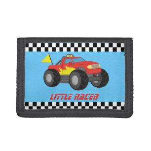 Racing Red Monster Truck Racer Boy Wallet