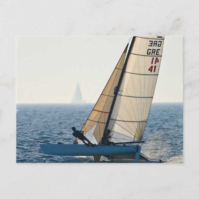 Racing Sailboat Postcard (Front)