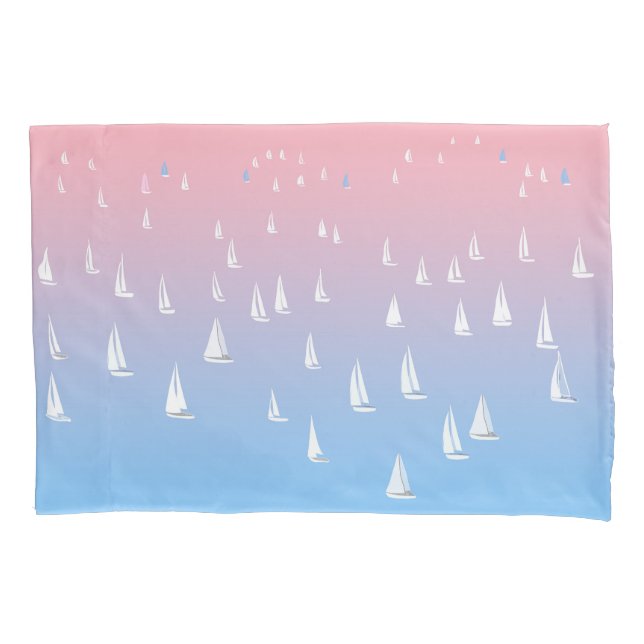 Racing sailboats in the open sea     pillowcase (Front)