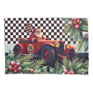 Racing Santa Claus holiday Pillowcase