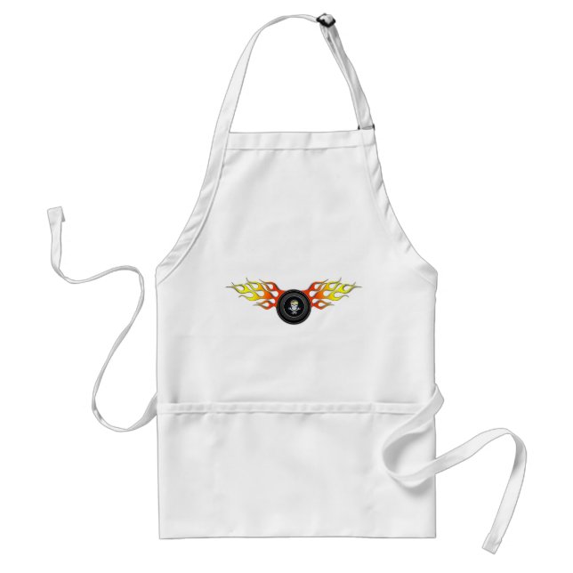 Racing Skull in Flaming Wheel Standard Apron (Front)