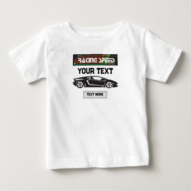 Racing Speed Car Design – Fast Motorsport Performa Baby T-Shirt (Front)