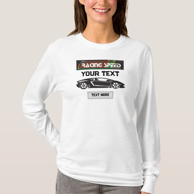 Racing Speed Car Design – Fast Motorsport Performa T-Shirt (Front)