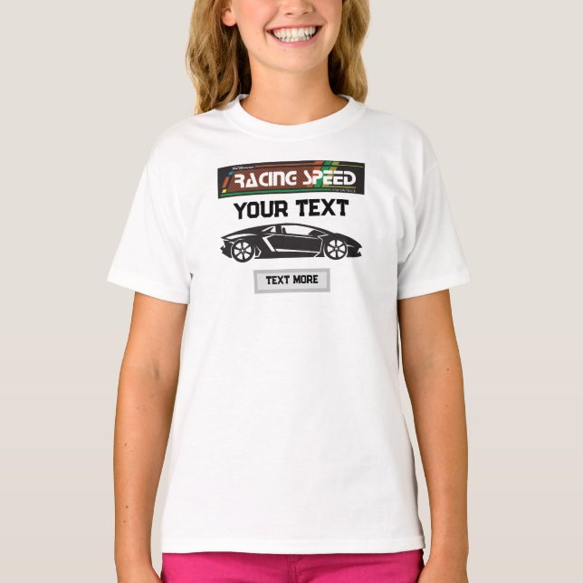 Racing Speed Car Design – Fast Motorsport Performa T-Shirt (Front)