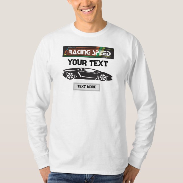 Racing Speed Car Design – Fast Motorsport Performa T-Shirt (Front)
