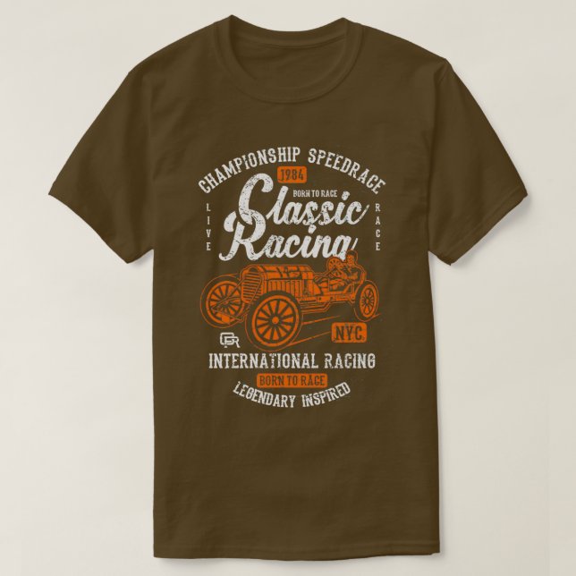Racing Speedrace Retro Vintage Distressed Design T-Shirt (Design Front)