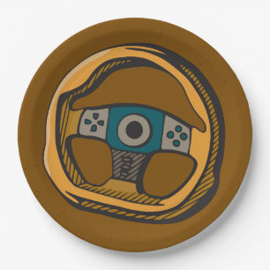 Racing Steering Wheel Controller Gamer Paper Plate