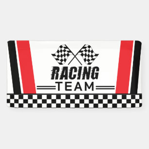 Racing Stripes Banner,Chequered Race Flag BANNER
