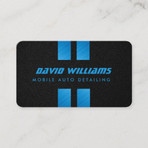 RACING STRIPES BLACK Blue Auto Detailing, Repair  Business Card