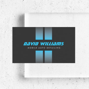 RACING STRIPES BLUE/GRAY Auto Detailing, Repair Business Card
