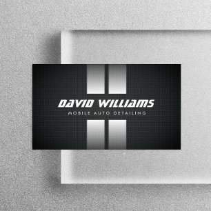 RACING STRIPES WHITE/BLACK Auto Detailing, Repair Business Card