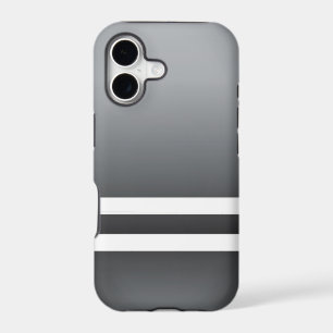 Racing Stripes White Grayish Blue
