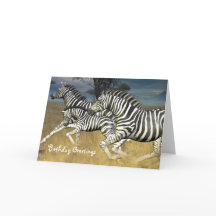 Racing Stripes - Zebra Birthday Card