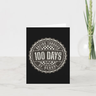 Racing Through 100 Days Of School - Motorcycle Dir Card