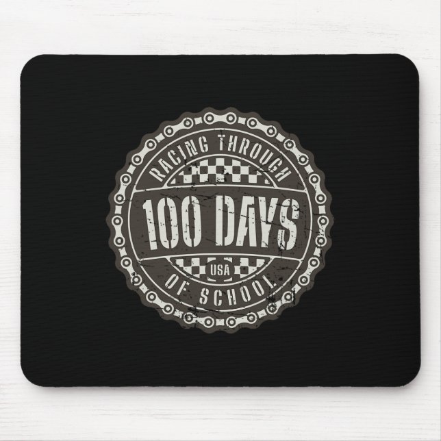 Racing Through 100 Days of School - Motorcycle Dir Mouse Pad (Front)