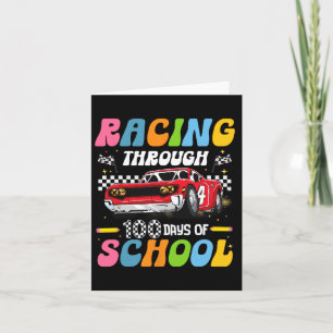 Racing Through 100 Days Of School Race Car Driver Card