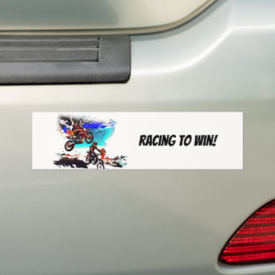 Racing To Win - Motocross Racers Bumper Sticker
