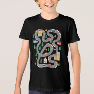 Racing track with cars t-shirt design Tri-Blend shirt