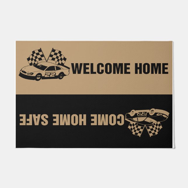 Racing Welcome Mat. Racing Doormat (Front)