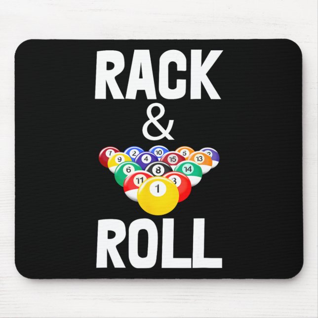 Rack &amp; Roll Tee Shirts Cool Billiard Ball Tees Mouse Pad (Front)