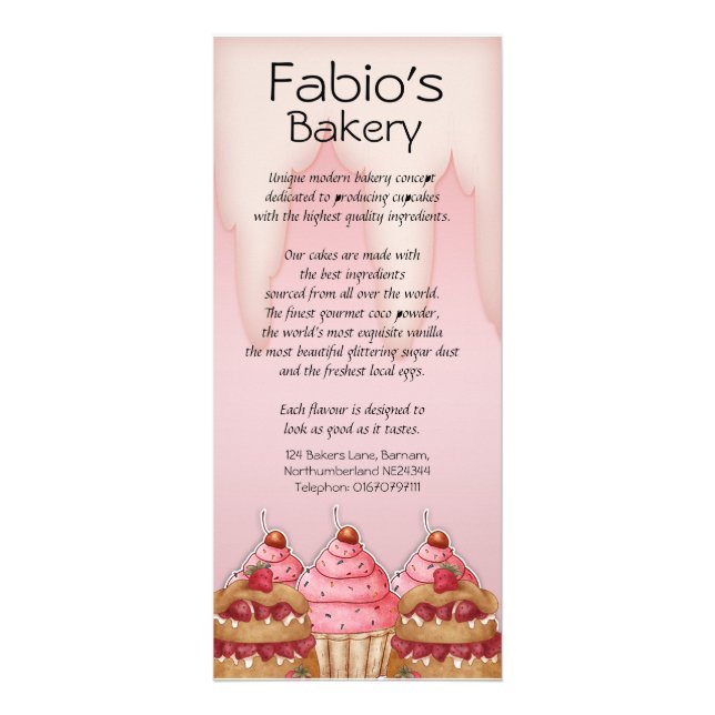 Rack Card Bakery Busniess, Caterer, Coffee Shop (Front)