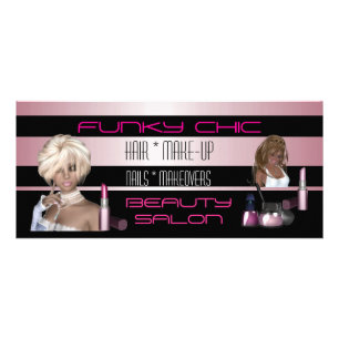Rack Card Black Pink Hair Beauty Salon
