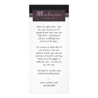Rack Card Damask Purple Black