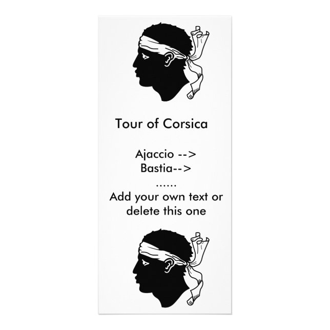 Rack Card with Flag of Corsica, France (Front)