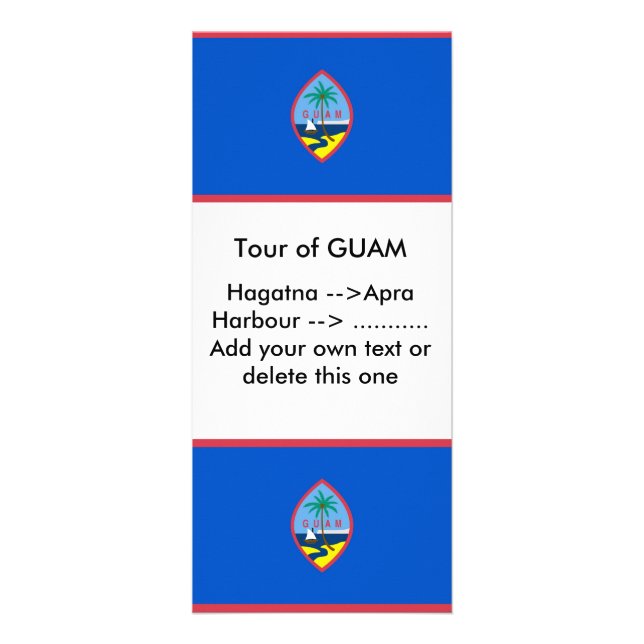 Rack Card with Flag of Guam, U.S.A. (Front)