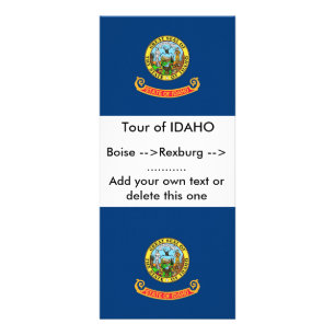 Rack Card with Flag of Idaho, U.S.A.