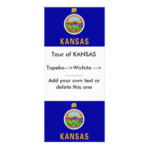 Rack Card with Flag of Kansas, U.S.A.