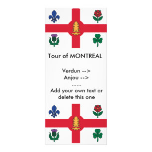 Rack Card with Flag of Montreal, Canada