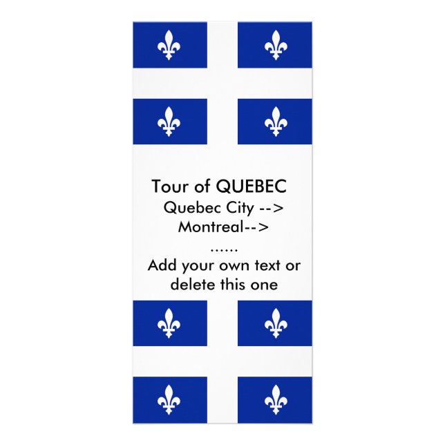 Rack Card with Flag of Quebec, Canada (Front)