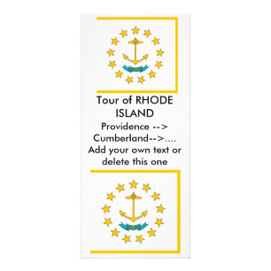 Rack Card with Flag of Rhode Island, U.S.A.