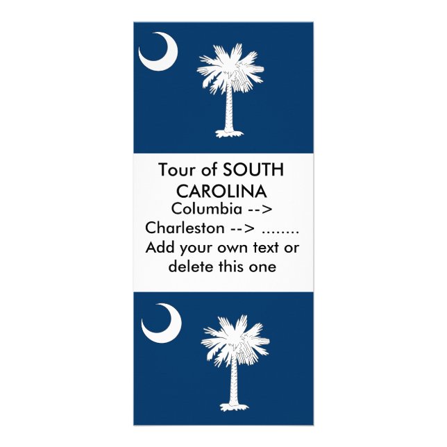 Rack Card with Flag of South Carolina, U.S.A. (Front)