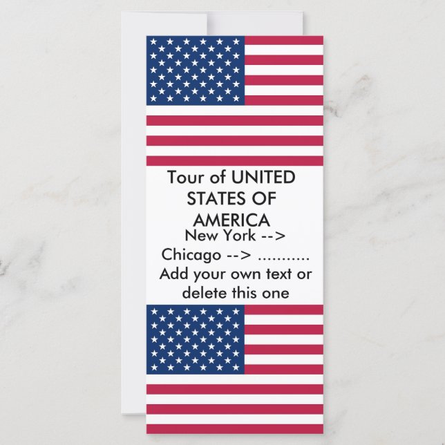 Rack Card with Flag of U.S.A. (Front)