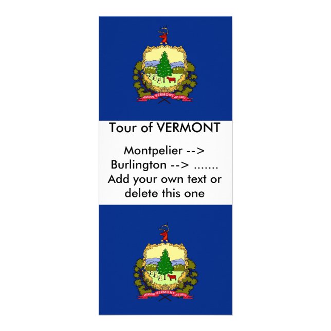 Rack Card with Flag of Vermont, U.S.A. (Front)