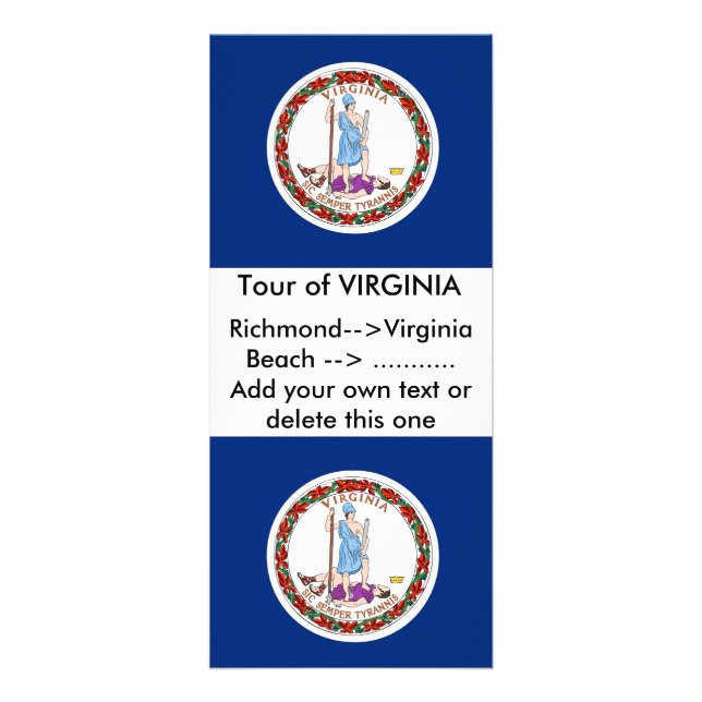Rack Card with Flag of Virginia, U.S.A. (Front)