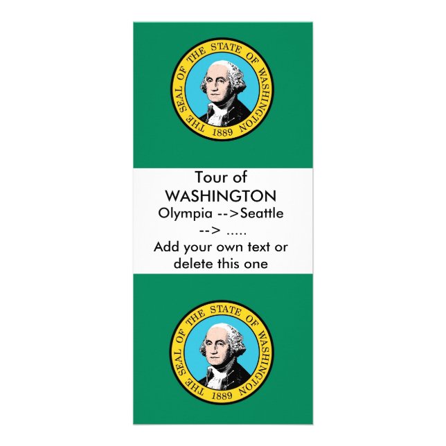 Rack Card with Flag of Washington, U.S.A. (Front)