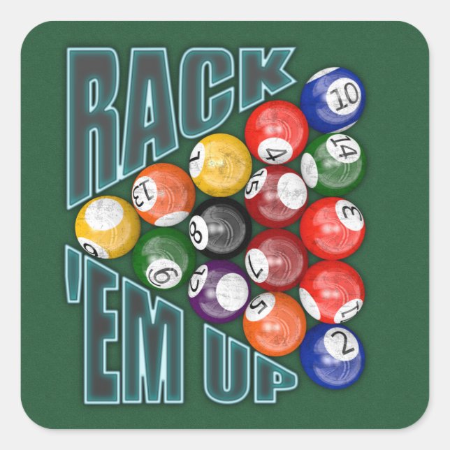 Rack Em Up Square Sticker (Front)