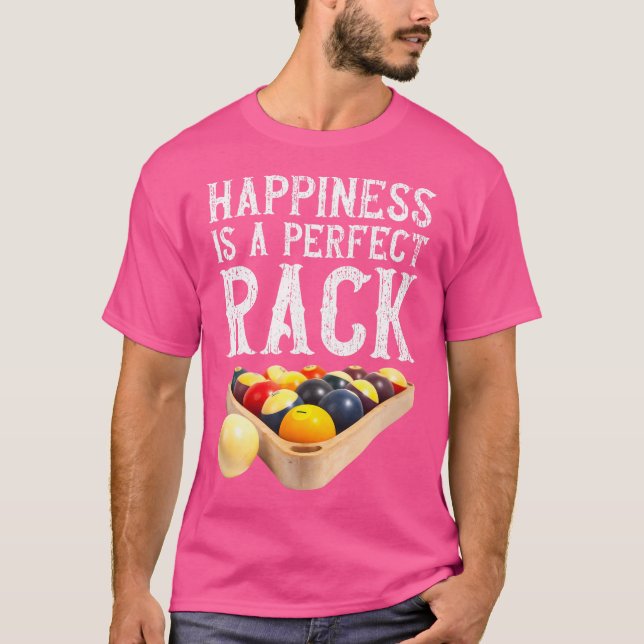 Rack Funny Billiards 8 Ball Pool Billiards Player T-Shirt (Front)