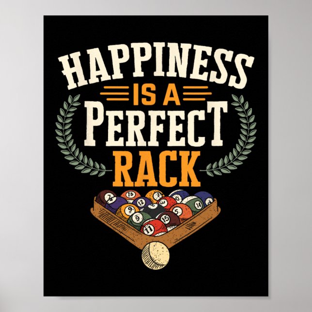 Rack Funny Pool Billiards Game Snooker Pool Player Poster (Front)