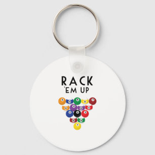 Rack of Pool Balls Key Ring